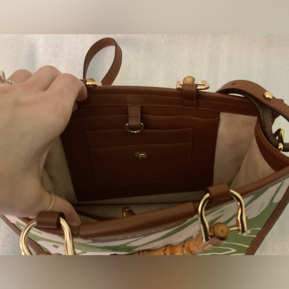 Radley London Limited Edition Bamboo Handle Leather Satchel — Seaweed Coastal - Picture 10 of 13